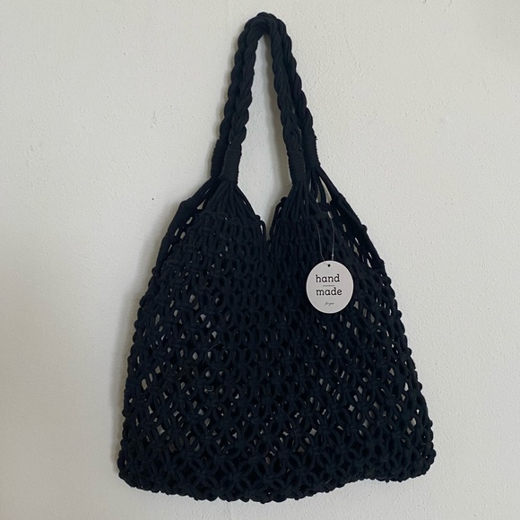 Black Crochet Market Bag - Picture 1 of 4